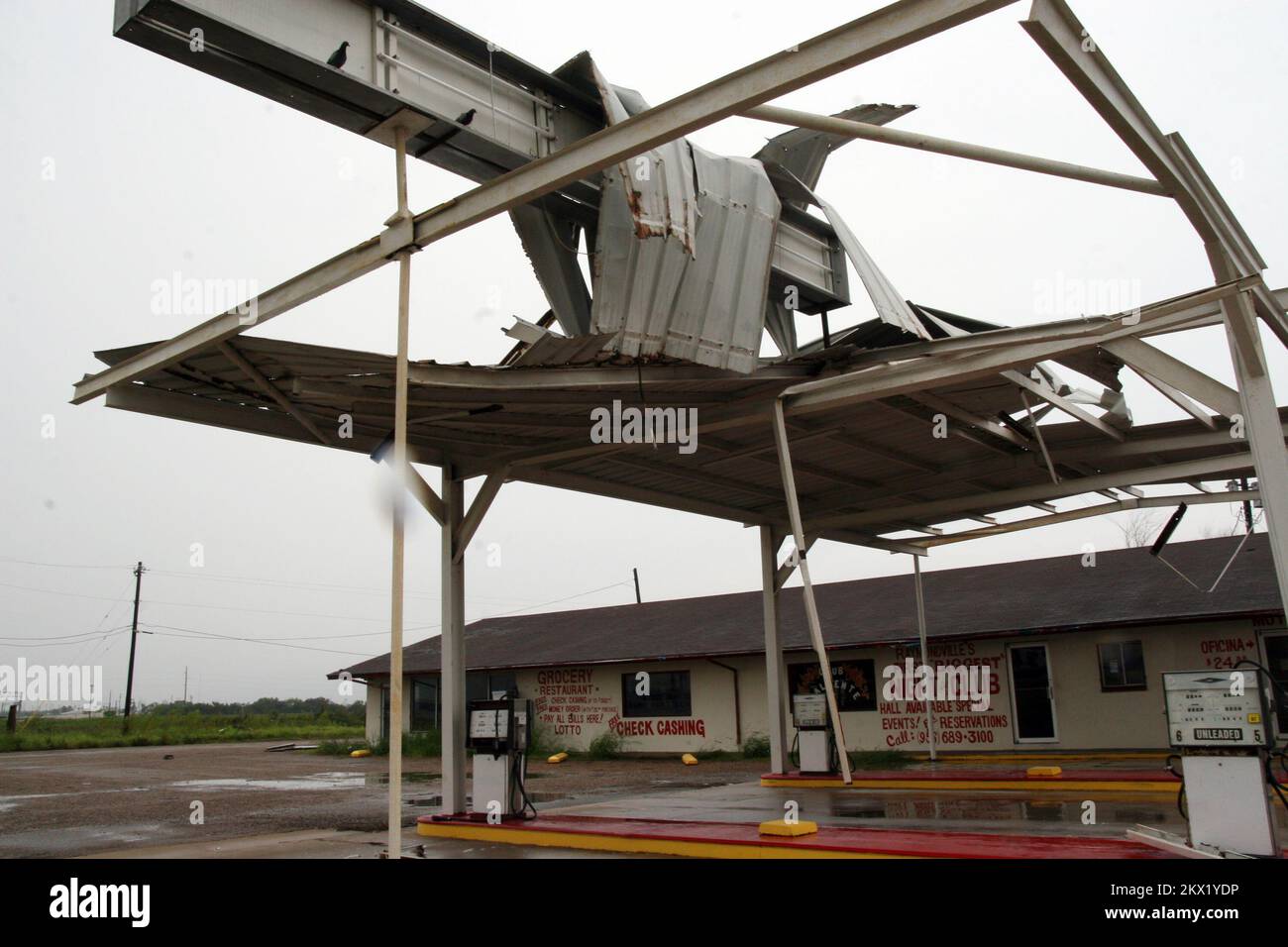 Hurricane Dolly, Brownsville, TX, July 24, 2008 This gas station's roof