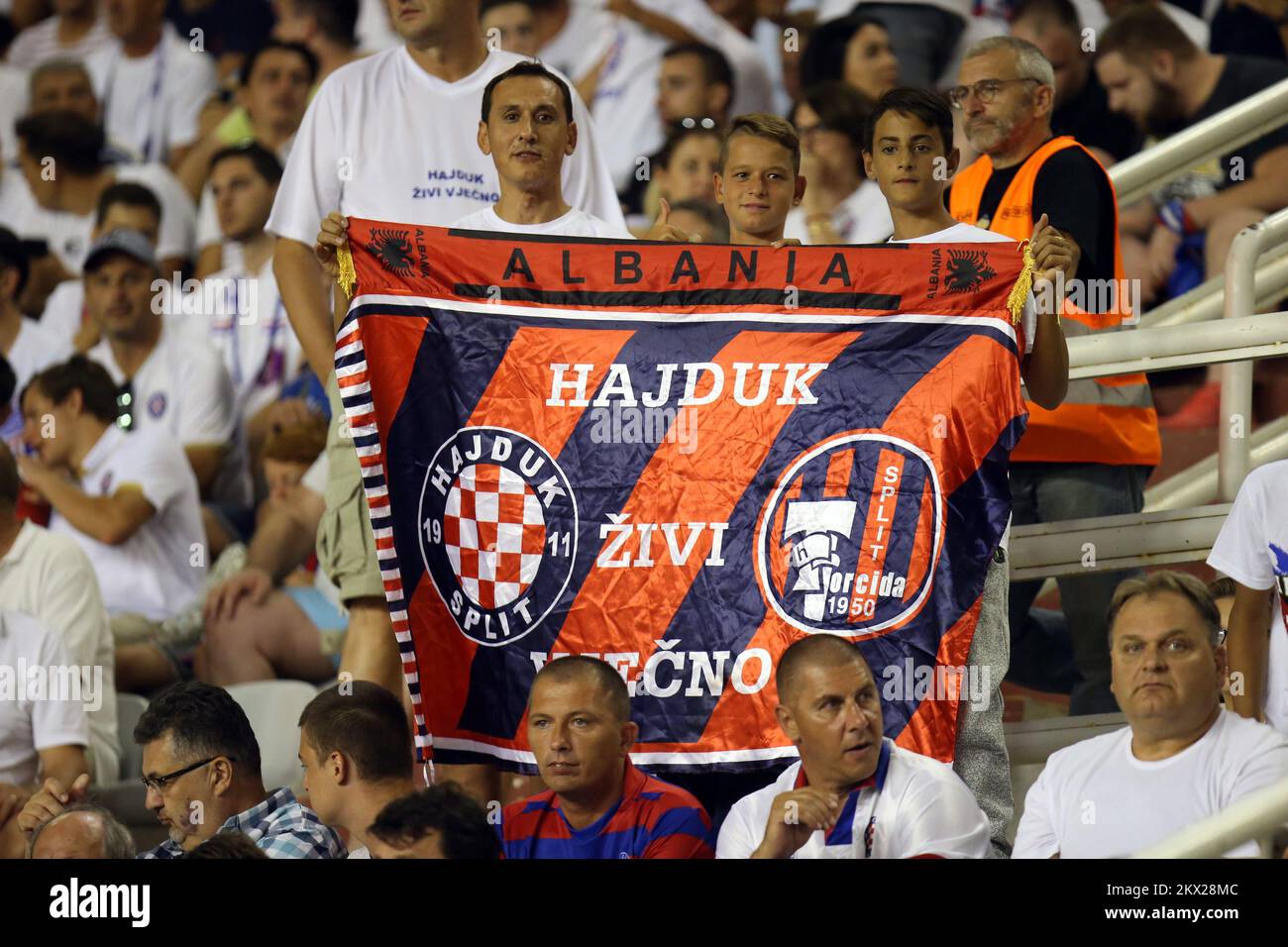 Hajduk split fans during the europa league hi-res stock