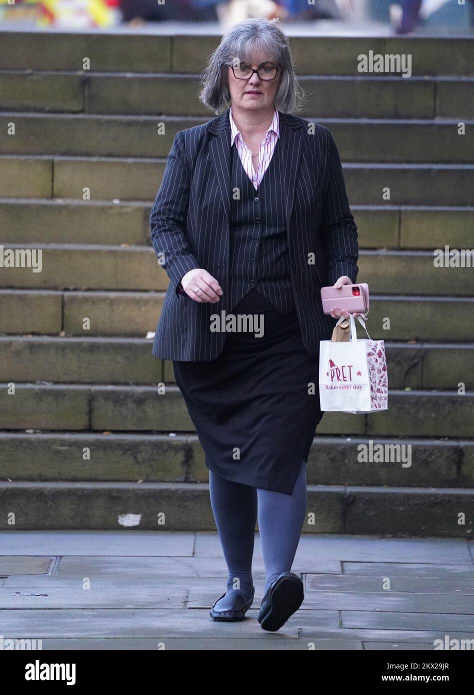 Joanne Caffrey arrives at Capital House in Edinburgh for the public inquiry into Sheku Bayoh's death. Bayoh died in May 2015 after he was restrained by officers responding to a call in Kirkcaldy, Fife. Picture date: Wednesday November 30, 2022. Stock Photo