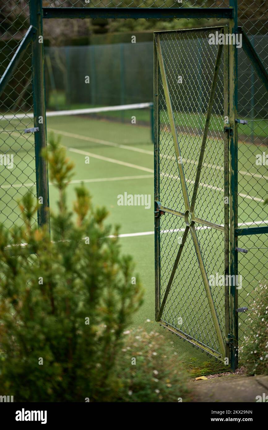 Arley Hall and Gardens tennis court Stock Photo Alamy
