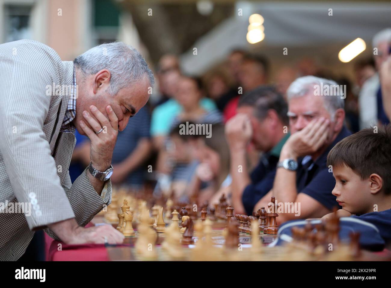 Russian chess grandmaster Garry Kasparov pictured in action competing