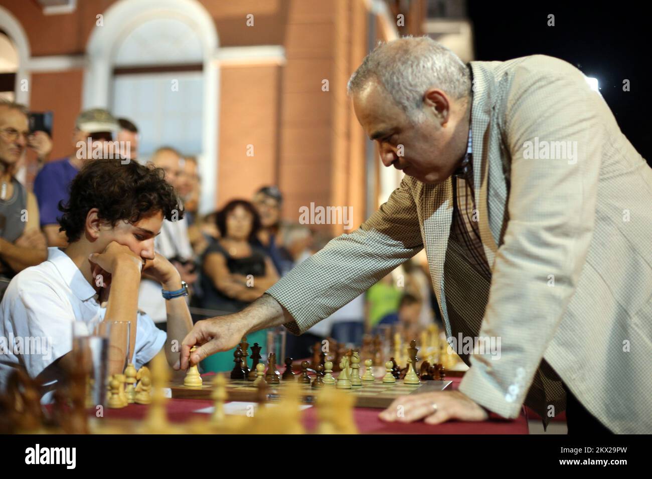 Russian chess grandmaster Garry Kasparov pictured in action competing