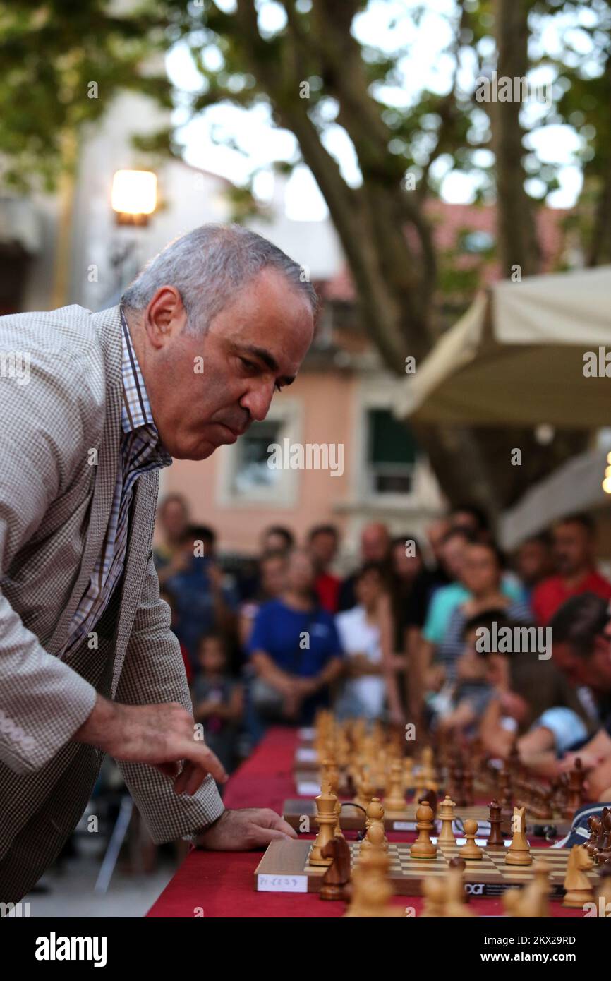 Russian chess grandmaster Garry Kasparov pictured in action competing