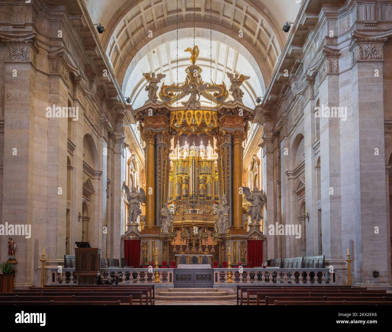 Altar at Church of Sao Vicente de Fora Interior - Lisbon, Portugal Stock Photo