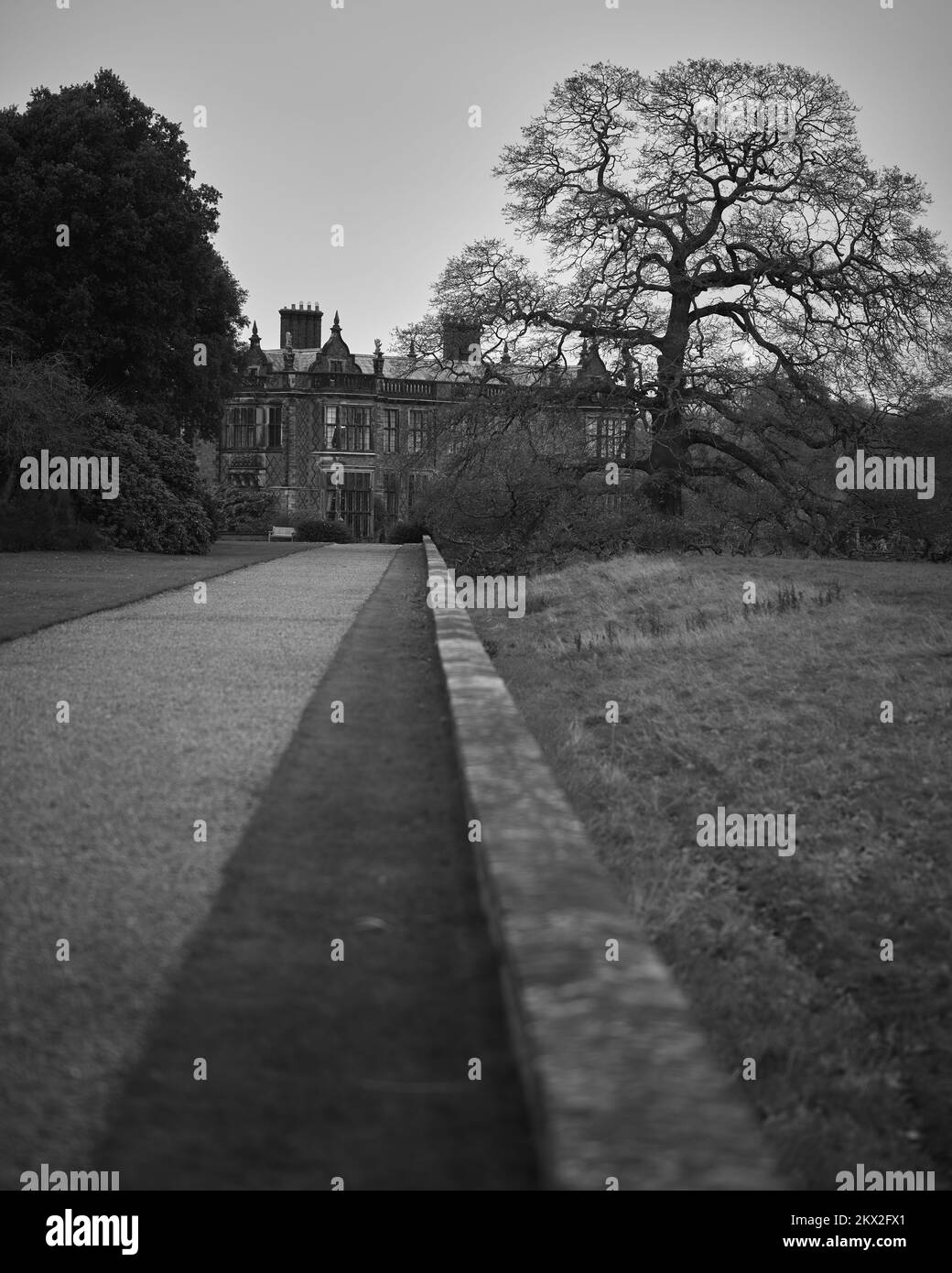 Arley Hall and Gardens wall and path Stock Photo Alamy