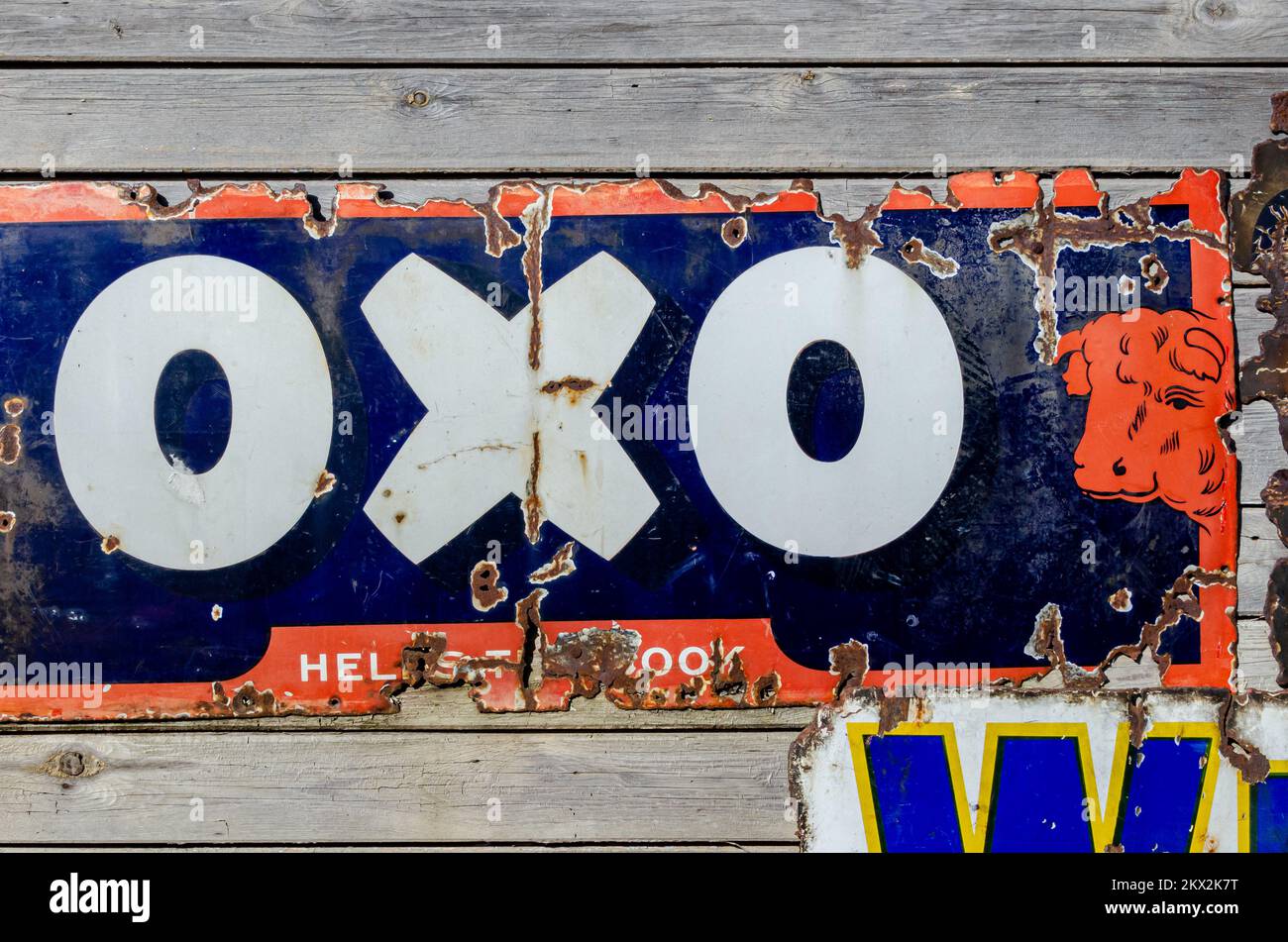 Old fashioned metal signs from the 1920's Stock Photo - Alamy
