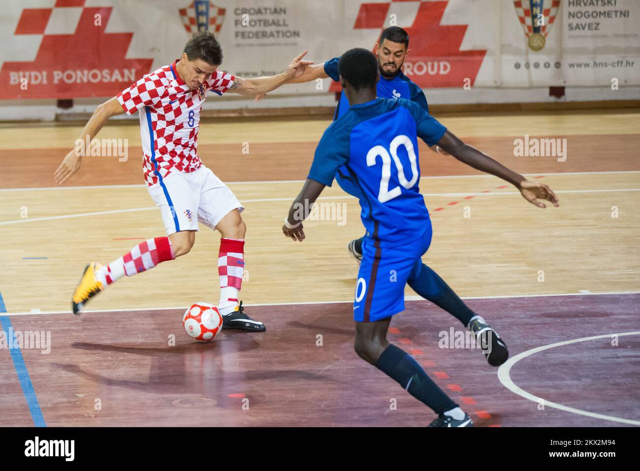 26.09.2017., Dubrovnik, Croatia - Play off match for Futsal EURO: Croatia -  France. The Croatian team was defeated by France in additional  qualifications and will not play at the European Championships that