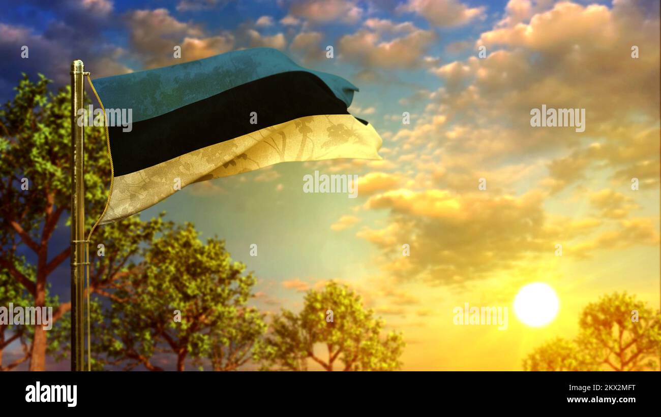 3d estonian flag waving modern hi-res stock photography and images - Alamy