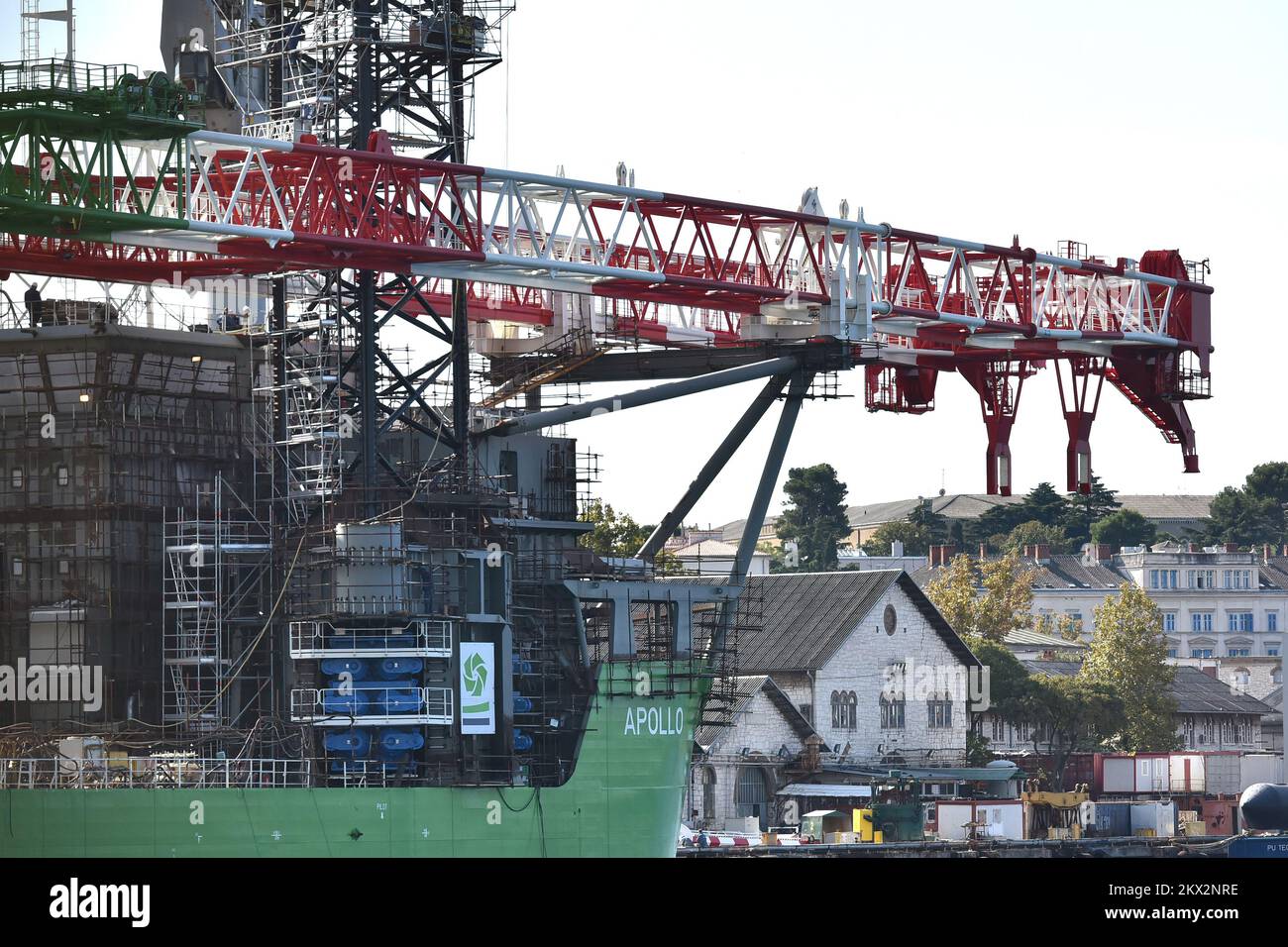 04.10.2017., Pula, Croatia - The Jack-up platform that will be used for ...