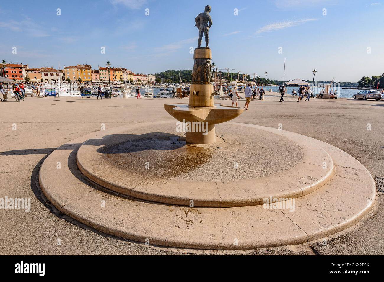 23.09.2017., Croatia, Rovinj - The famous Istrian town, located on the west side of the Istrian peninsula. An old city fountain at Marshal Tito Square. Photo: Borna Cuk/HaloPix/PIXSELL Stock Photo
