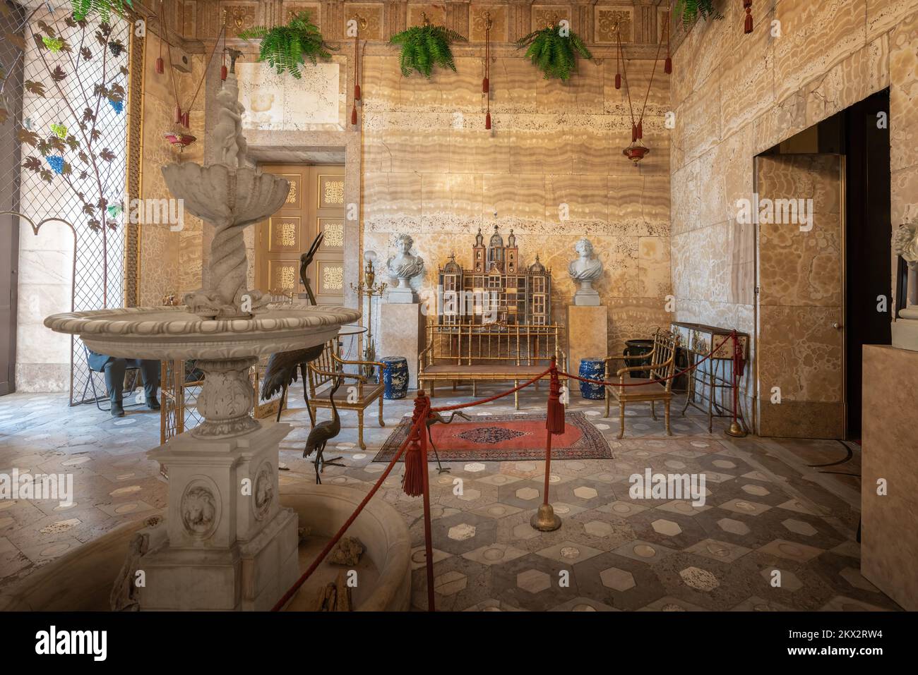 Marble Room at Palace of Ajuda Interior Lisbon, Portugal Stock Photo