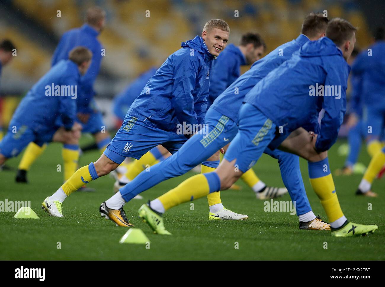 08.10.2017.,Kiev, Ukraine - Ukrainian football team training at stadium Olimpiyskiy ahead of tomorrow's match with Croatia. Photo: Igor Kralj/PIXSELL Stock Photo