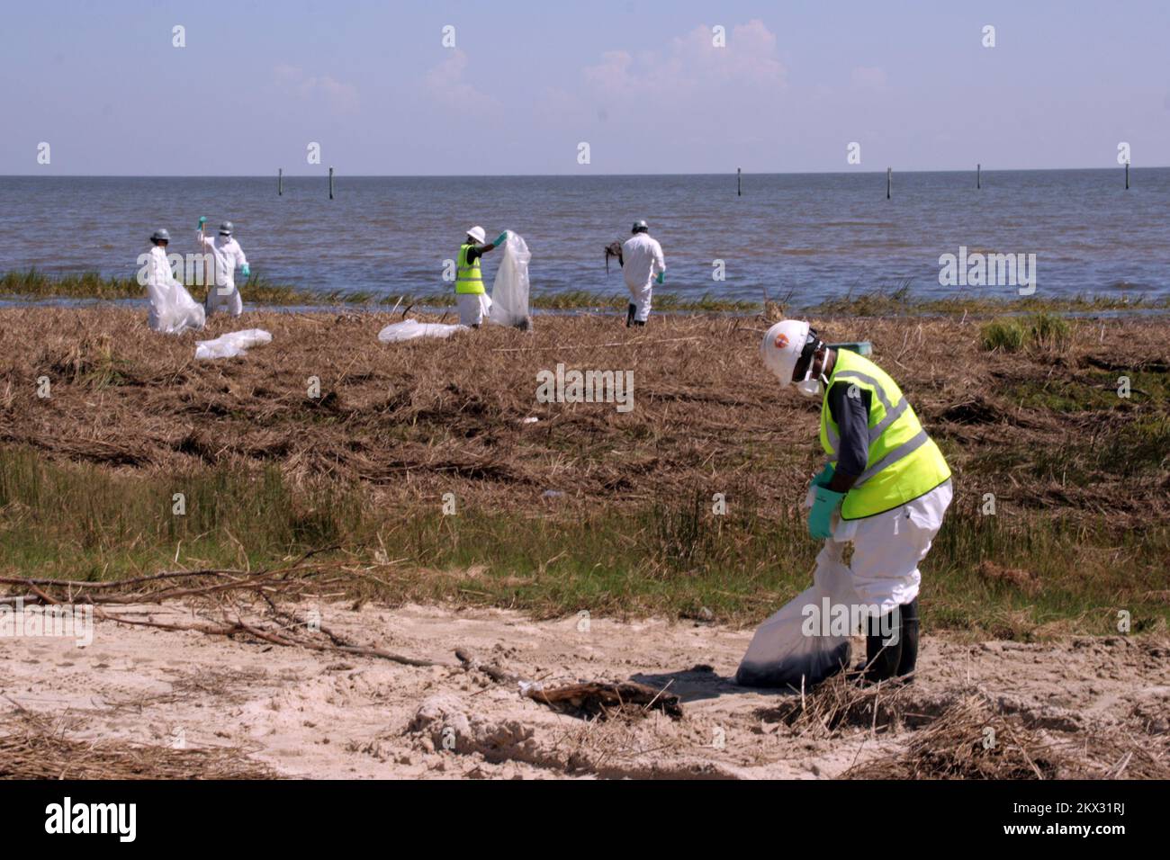 Hurricane Gustav, Bay St Louis, MS, September 9, 2008 Work crews collect debris left by