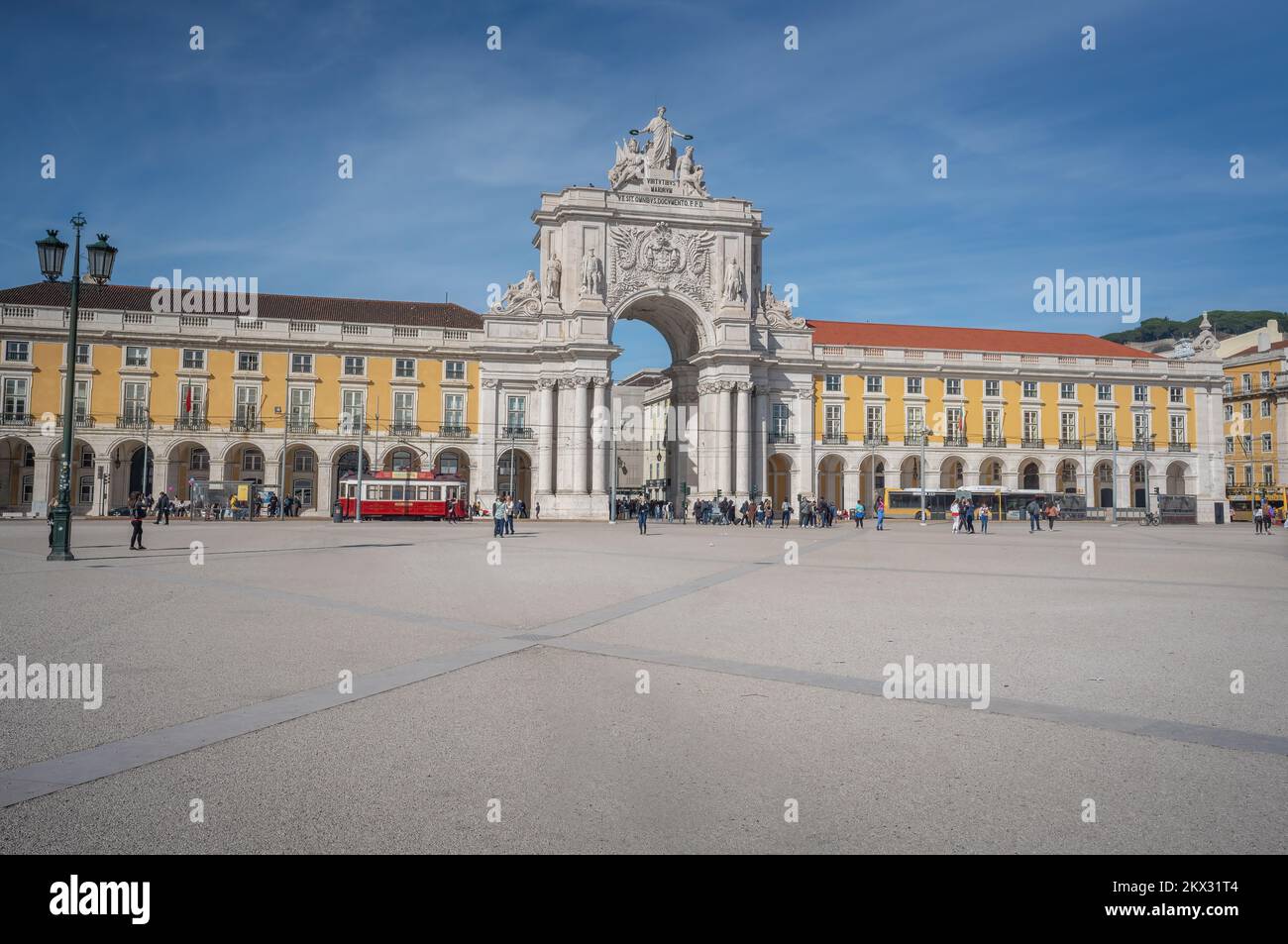 Praca do Comercio Plaza and Rua Augusta Arch - Lisbon, Portugal Stock Photo