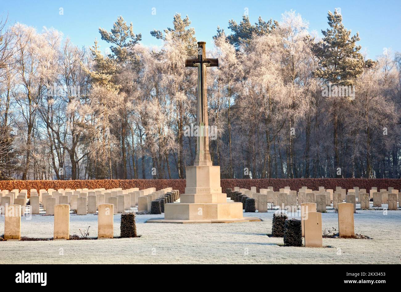 Commonwealth War Cemetery Cannock Chase Country Park AONB (area of outstanding natural beauty) in Staffordshire England UK January Stock Photo