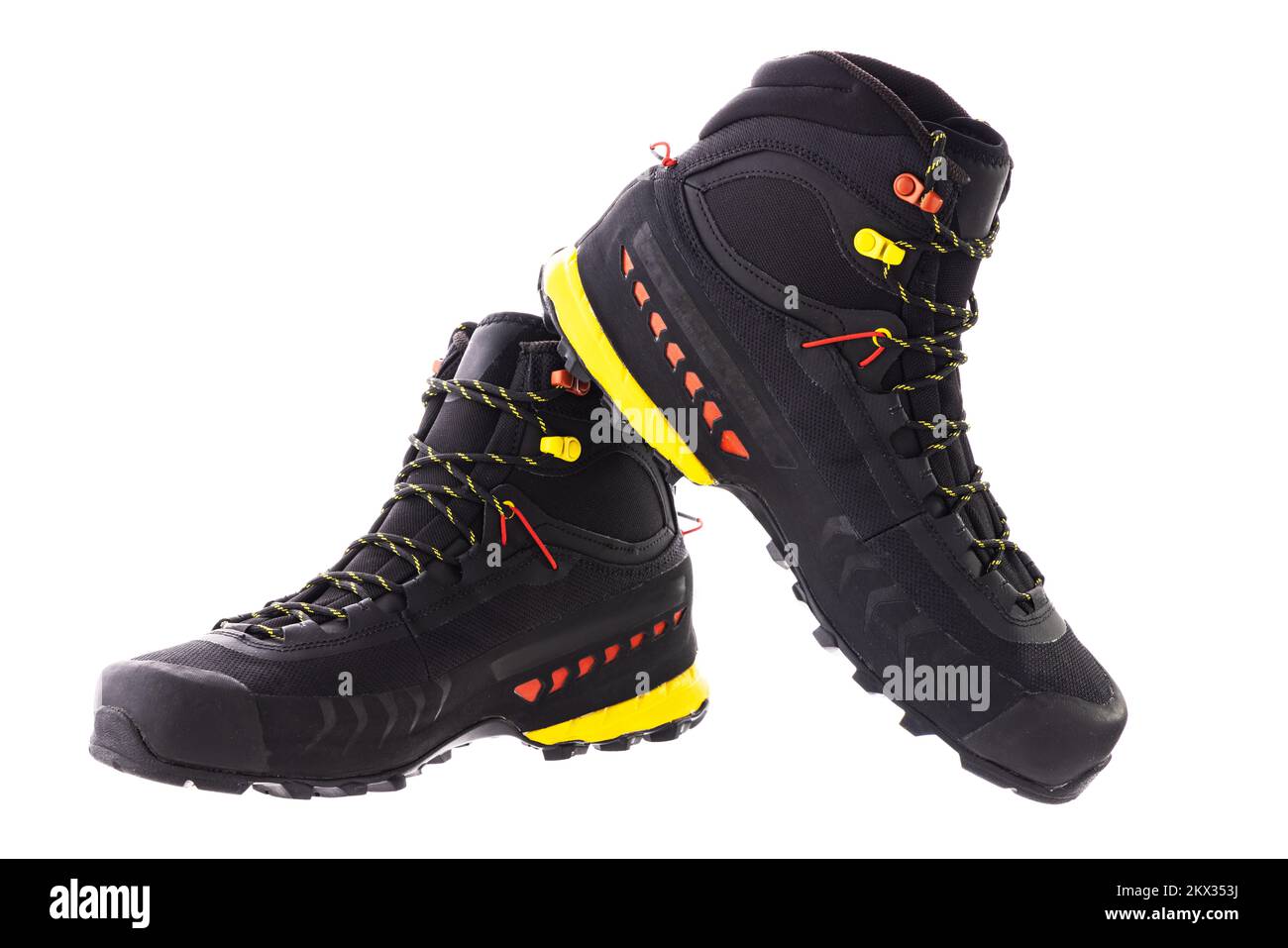 A pair of Hiking boots, isolated on white background Stock Photo - Alamy