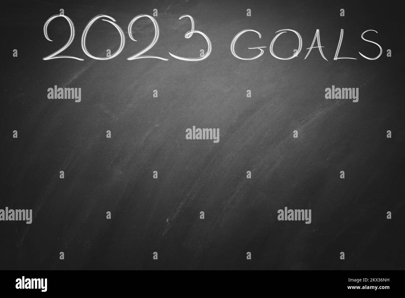 2023 Goals on black board. Chalkboard. Stock Photo