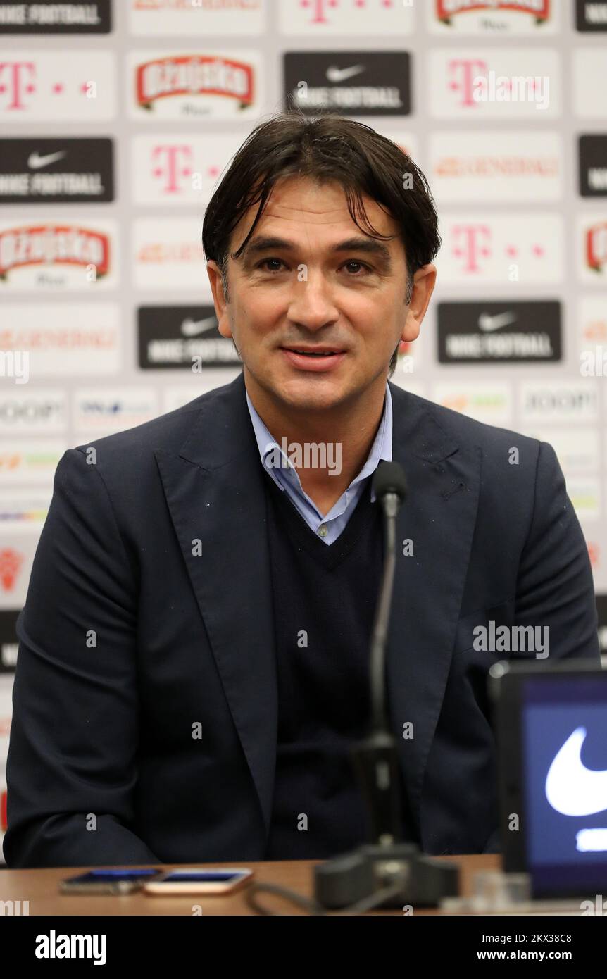 06.11.2017., Croatia, Zagreb - Croatian Football Team Manager Zlatko Dalic held a press conference at the Hilton hotel for the upcoming 2018 World Cup playoff game against the Greek national team. Photo: Robert Anic/PIXSELL Stock Photo