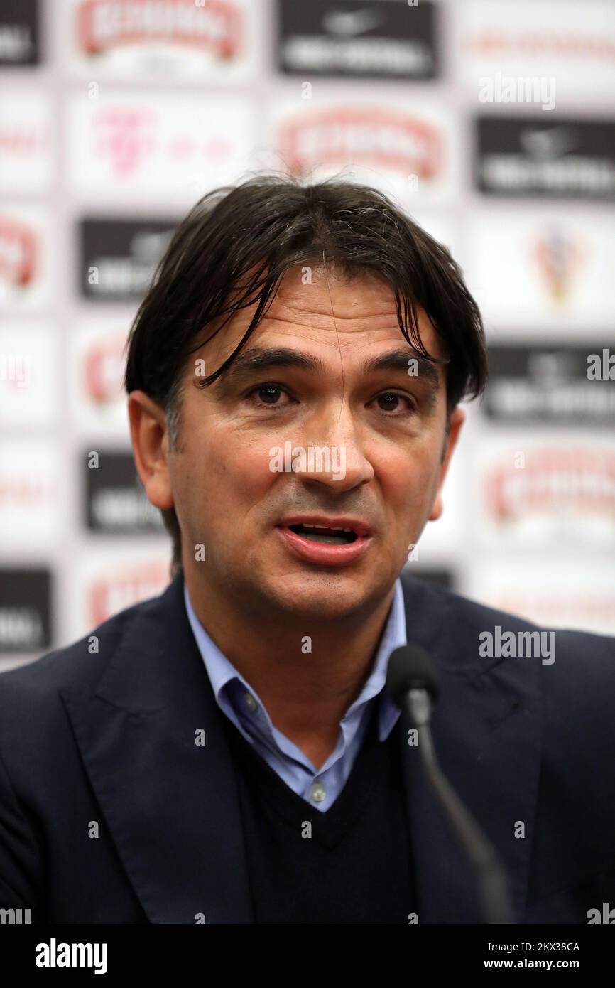 06.11.2017., Croatia, Zagreb - Croatian Football Team Manager Zlatko Dalic held a press conference at the Hilton hotel for the upcoming 2018 World Cup playoff game against the Greek national team. Photo: Robert Anic/PIXSELL Stock Photo