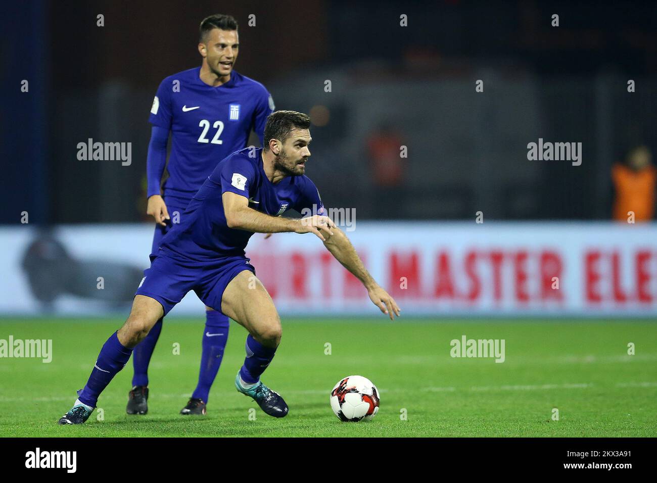 Ferro of Hajduk Split and Mislav Orsic of Dinamo Zagreb during the HT First  League match between HNK Hajduk Split and GNK Dinamo Zagreb at the Poljud  Stadium on March 12, 2022