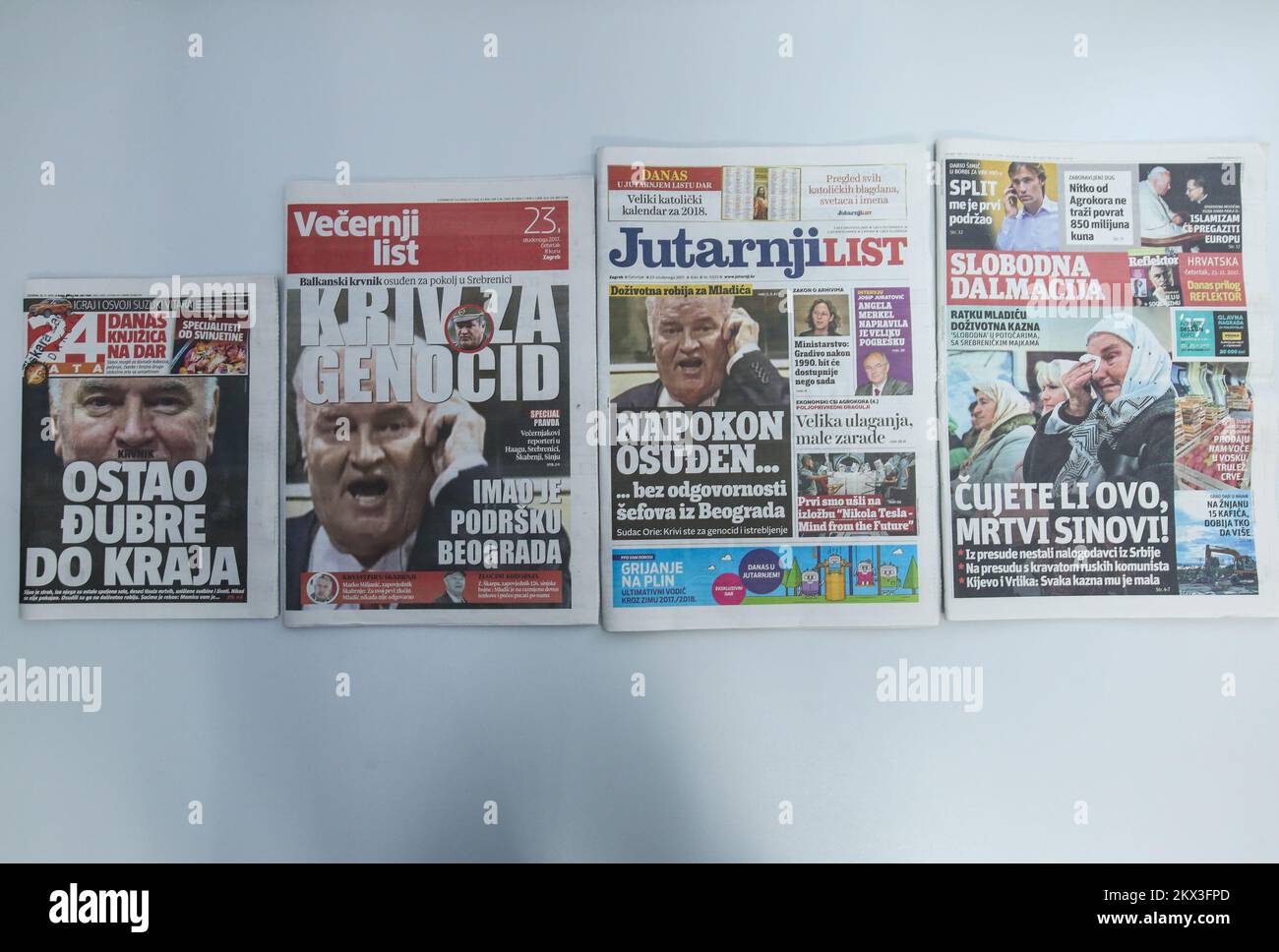 23 11 2017 Zagreb Croatian Newspaper Covers Of 24sata Vecernji 