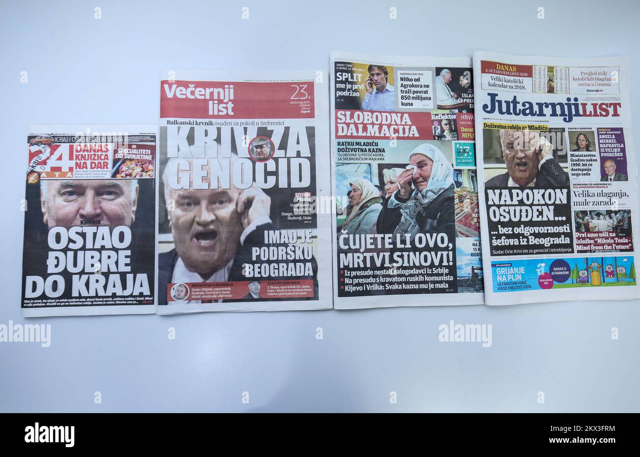 23 11 2017 Zagreb Croatian Newspaper Covers Of 24sata Vecernji 