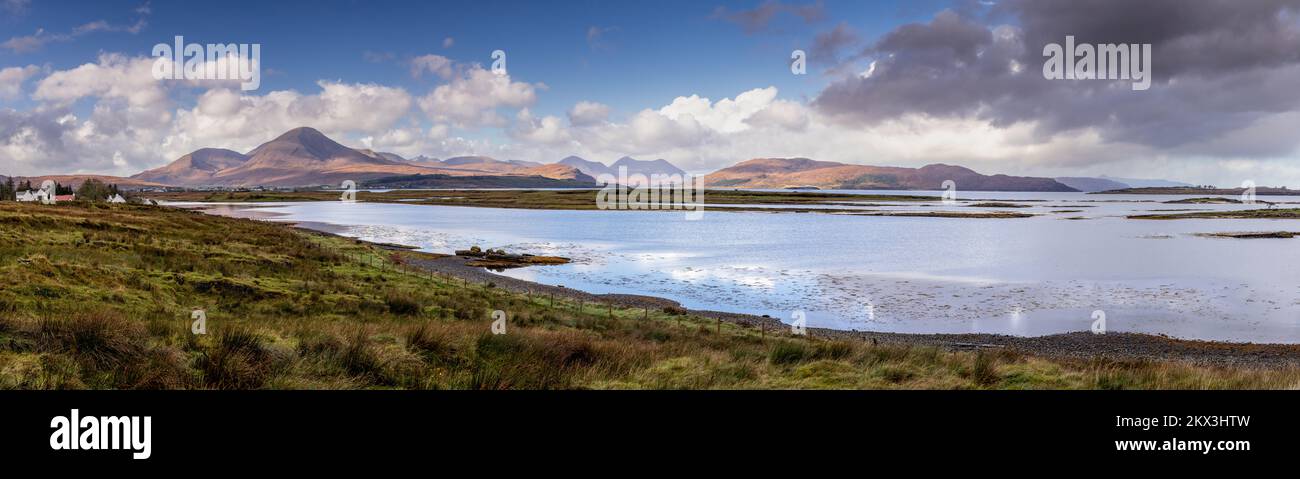 Mountains of the Isle of Skye on the atlantic coast of northwest Scotland Stock Photo