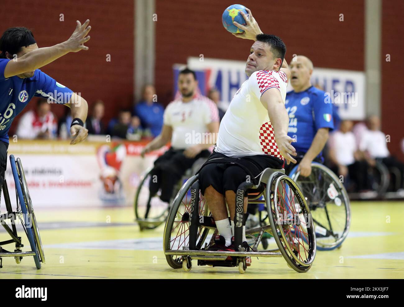 29.11.2017., Kutija Sibica Sports Hall, Zagreb, Croatia - The first ever wheelchair handball game in history between Croatia and Italy. Ante Stimac. Photo: Slavko Midzor/PIXSELL  Stock Photo