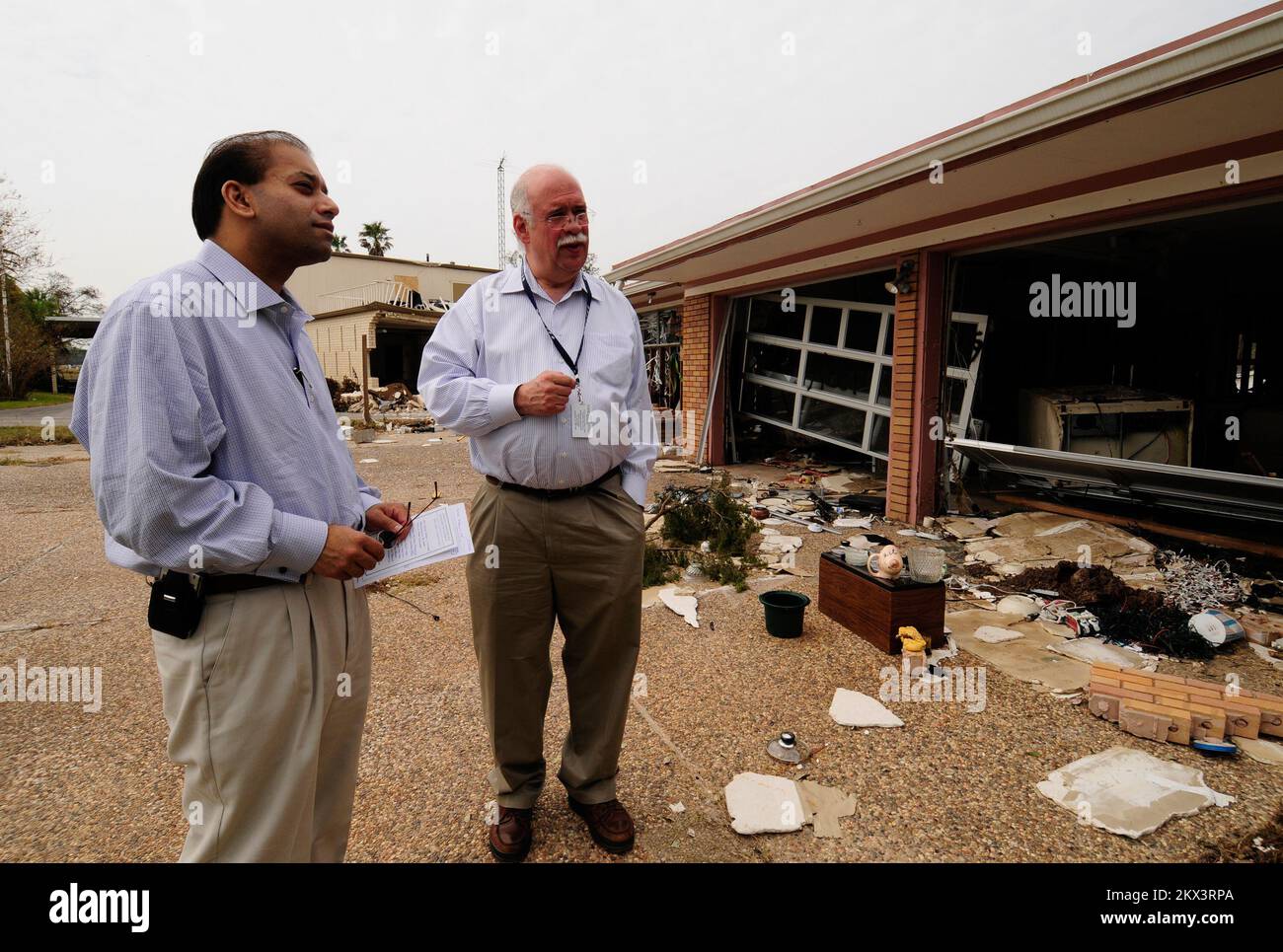Small Business Administrators Survey Hurricane Ike Damage.. Photographs Relating to Disasters and Emergency Management Programs, Activities, and Officials Stock Photo