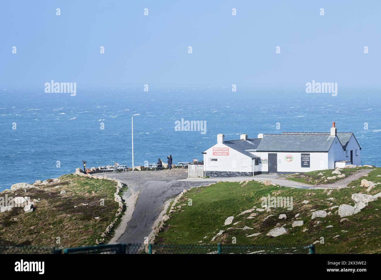 Furthermost A couple at the furthermost buildings in the west of England at Land's ...