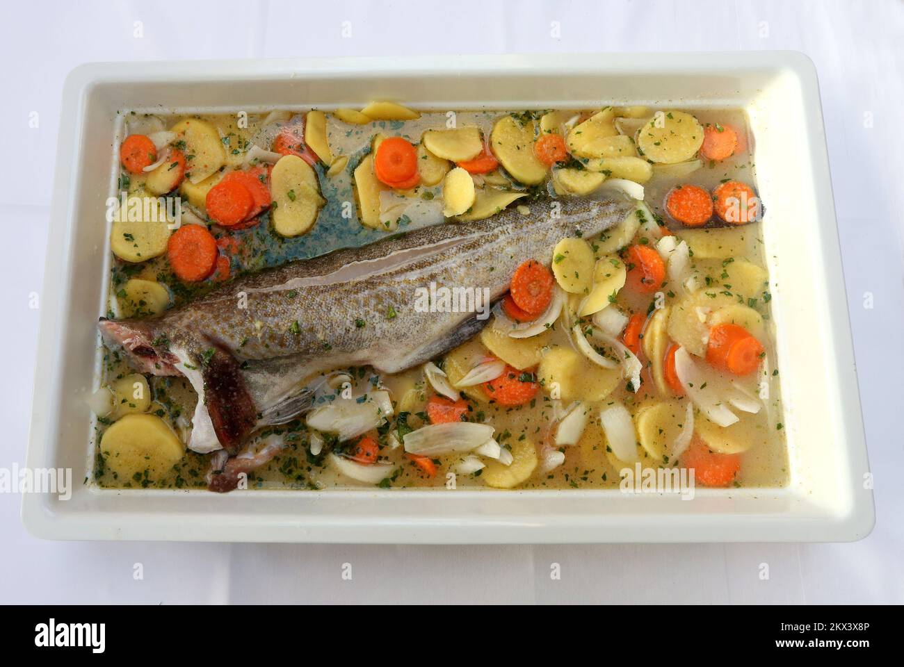 21.12.2017., Brodarica, Croatia - Traditional cod preparation in ...