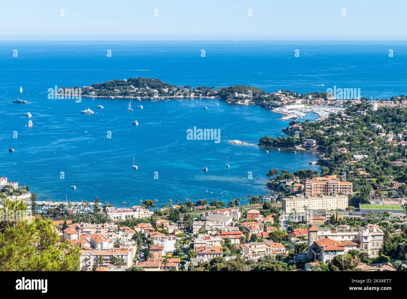 Aerial View Of Saint Jean Cap Ferrat With The Blue Sea And Beautiful Aerial View Of Saint Jean Cap Ferrat With The Blue Sea And Beautiful