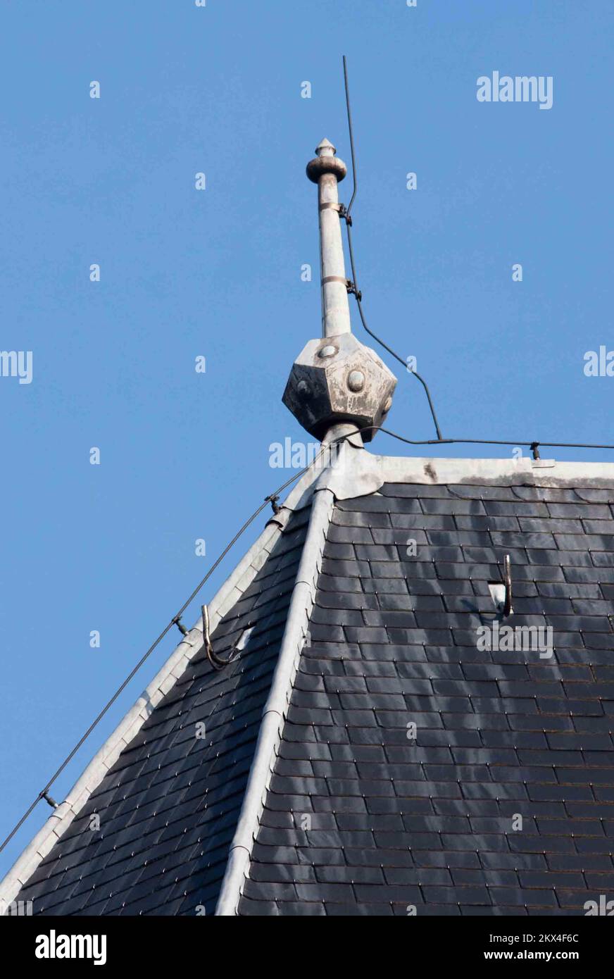 Lightning conductor on church's roof top Stock Photo Alamy