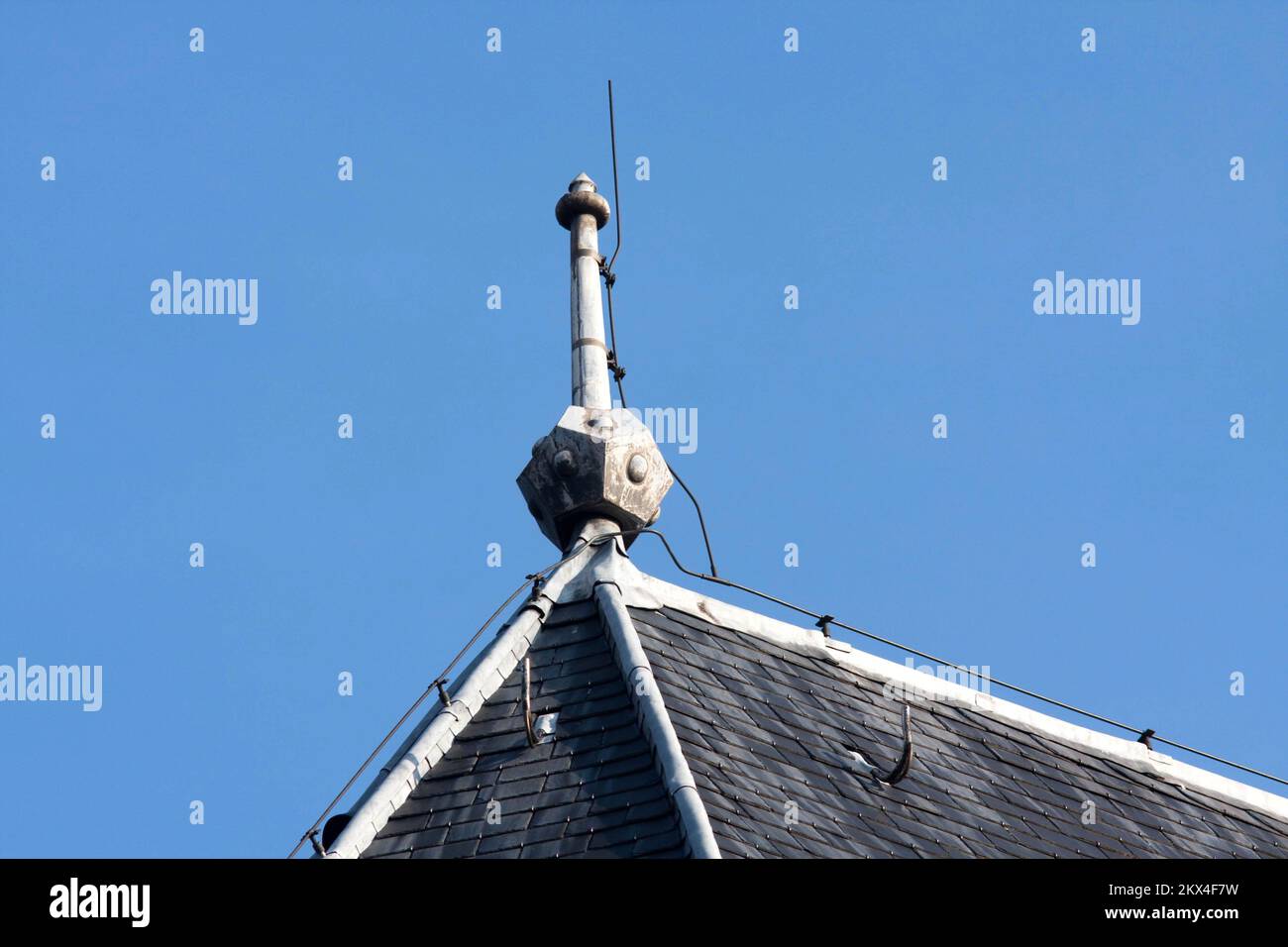 Lightning conductor on church's roof top Stock Photo Alamy