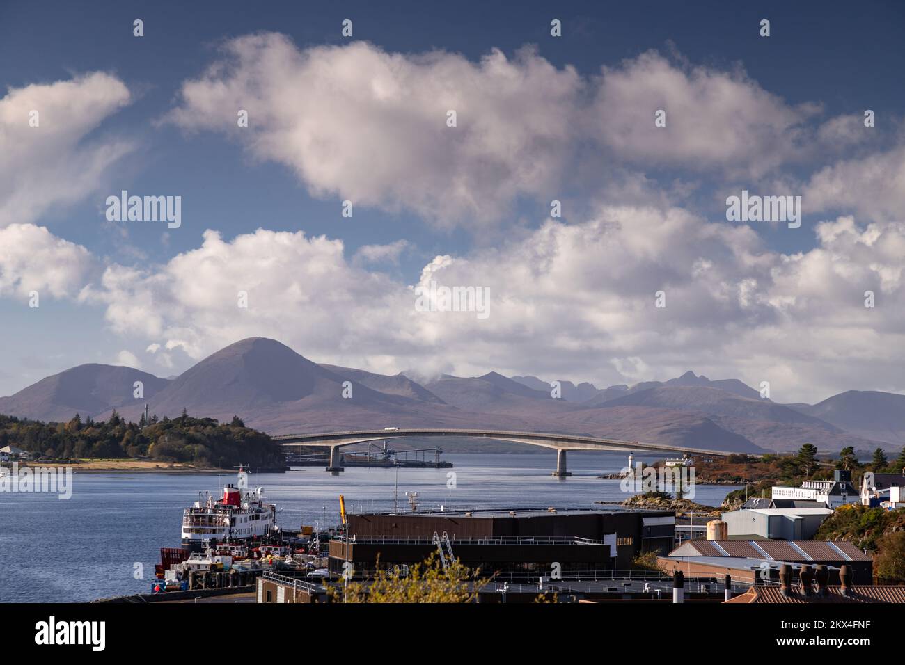 Kyle of Lochalsh and the Skye Bridge on the altantic coast of northwest Scotland Stock Photo