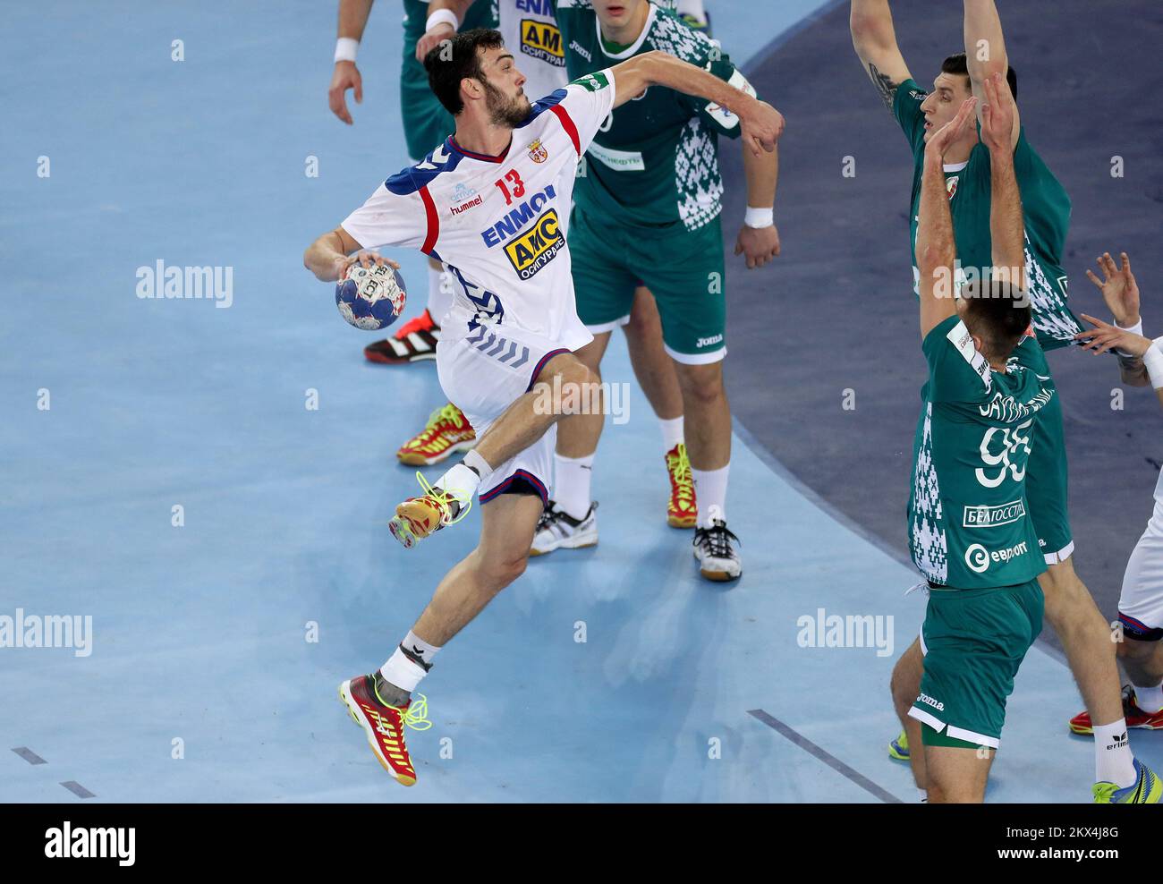 24.01.2018., Arena Zagreb, Zagreb, Croatia - 2018 European Men's Handball Championship, Group I, 3rd round, Serbia - Belarus. Petar Nenadic Photo: Igor Kralj/PIXSELL Stock Photo