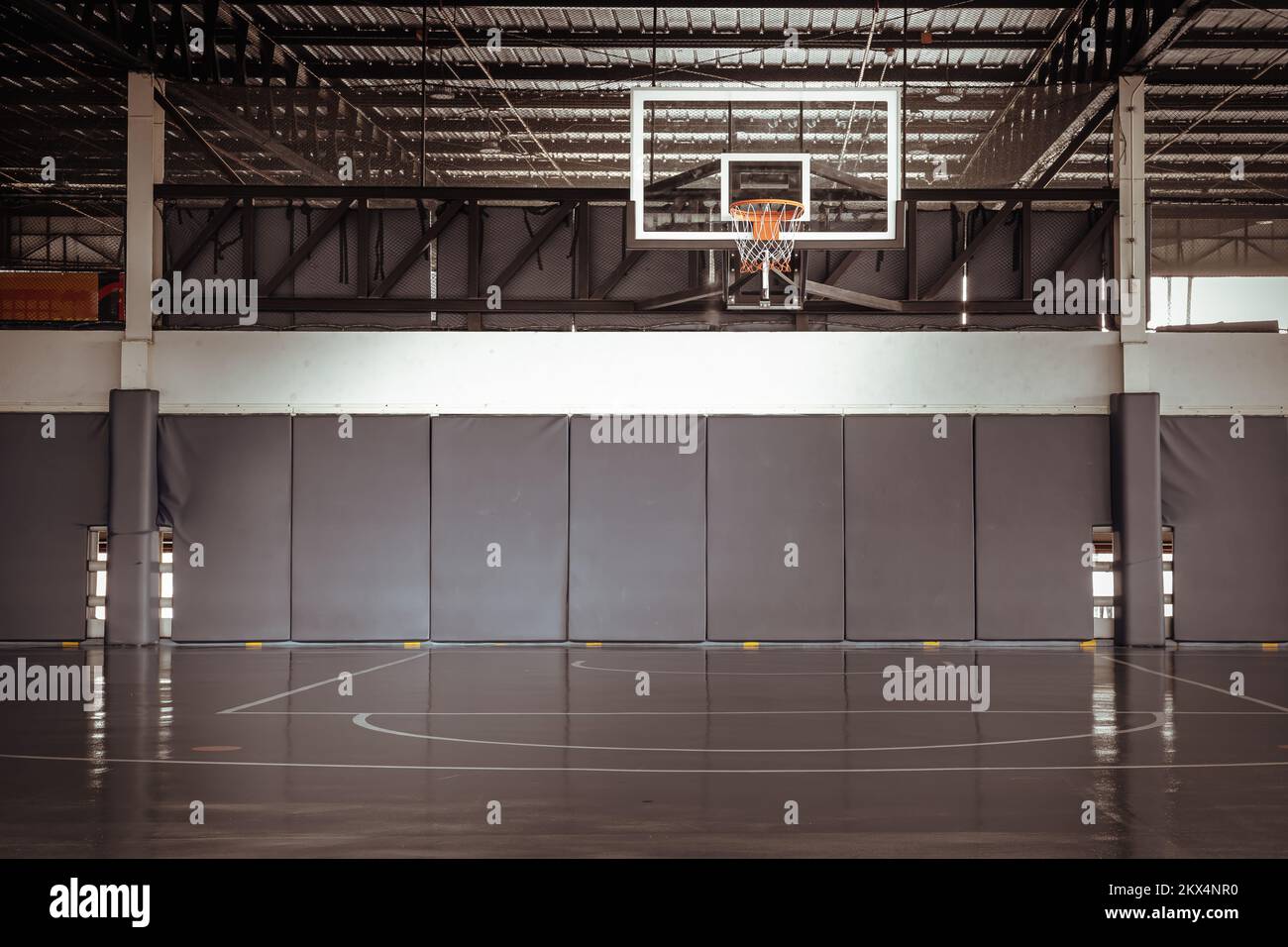 Bangkok, Thailand - Oct 10, 2020 : Basketball courts on rooftop of Parking  lot building. View of Basketball fiberglass backboard with orange basketbal  Stock Photo - Alamy
