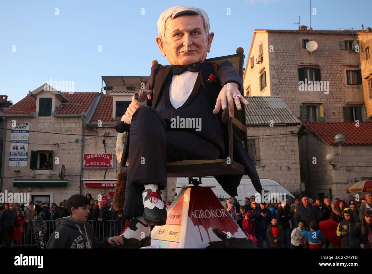 13.02.2018., Kastel Stari, Croatia - On the last day of a carnival, a ...