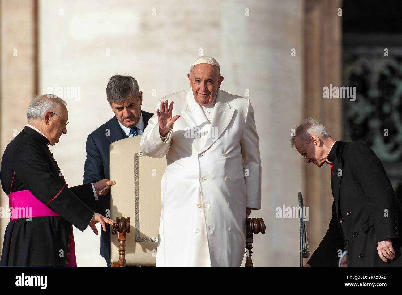 Italy Rome Vatican 22 11 30 Pope Francis Flanked By Msgr Leonardo 