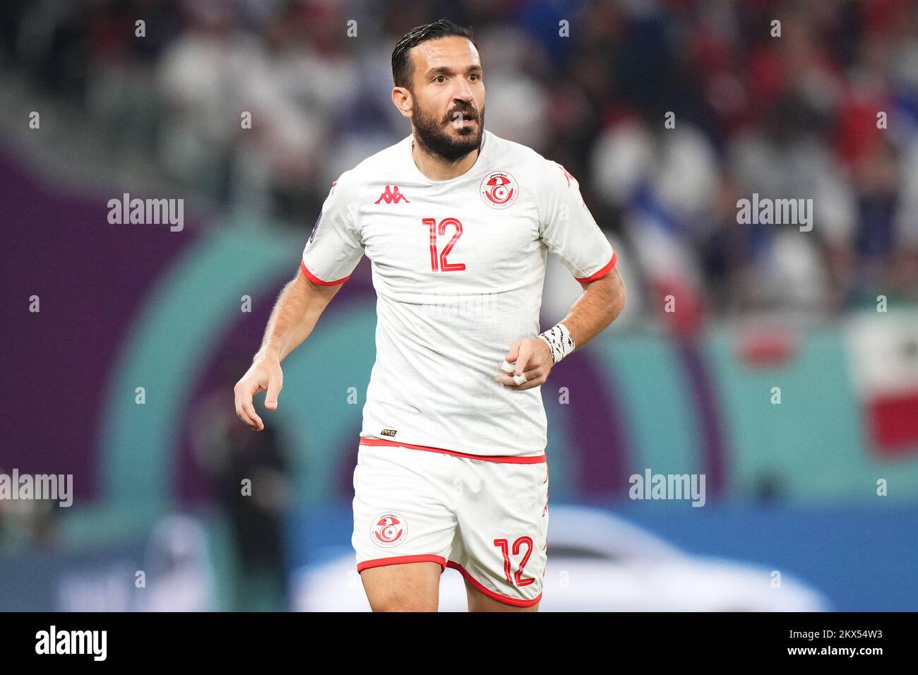 Ali Maaloul of Tunisia during the FIFA World Cup, Qatar. , . in Doha, Qatar. (Photo by Bagu Blanco/PRESSIN) Credit: Sipa USA/Alamy Live News Stock Photo