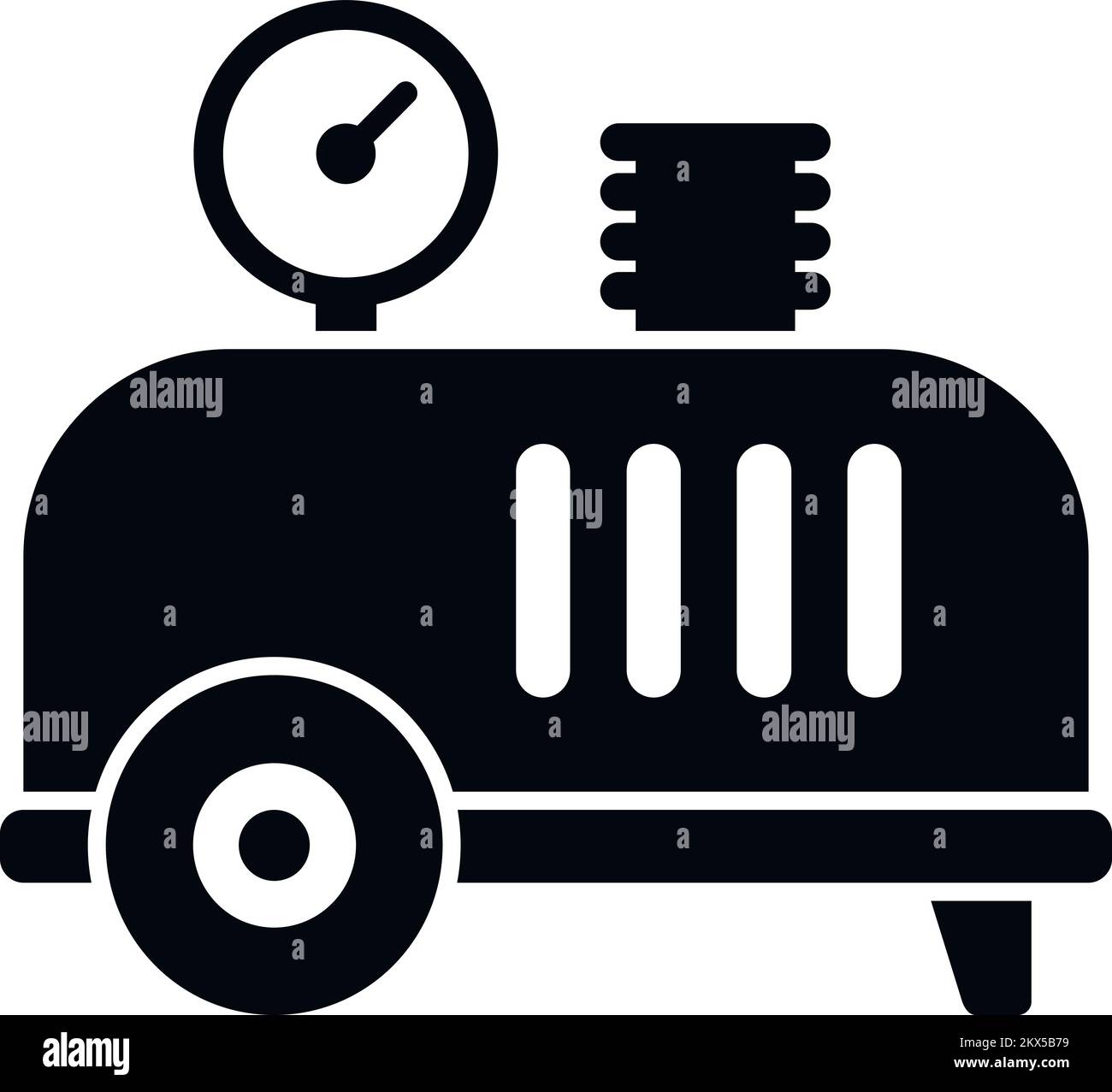 Rotary compressor icon simple vector. Air machine. Pressure tank Stock