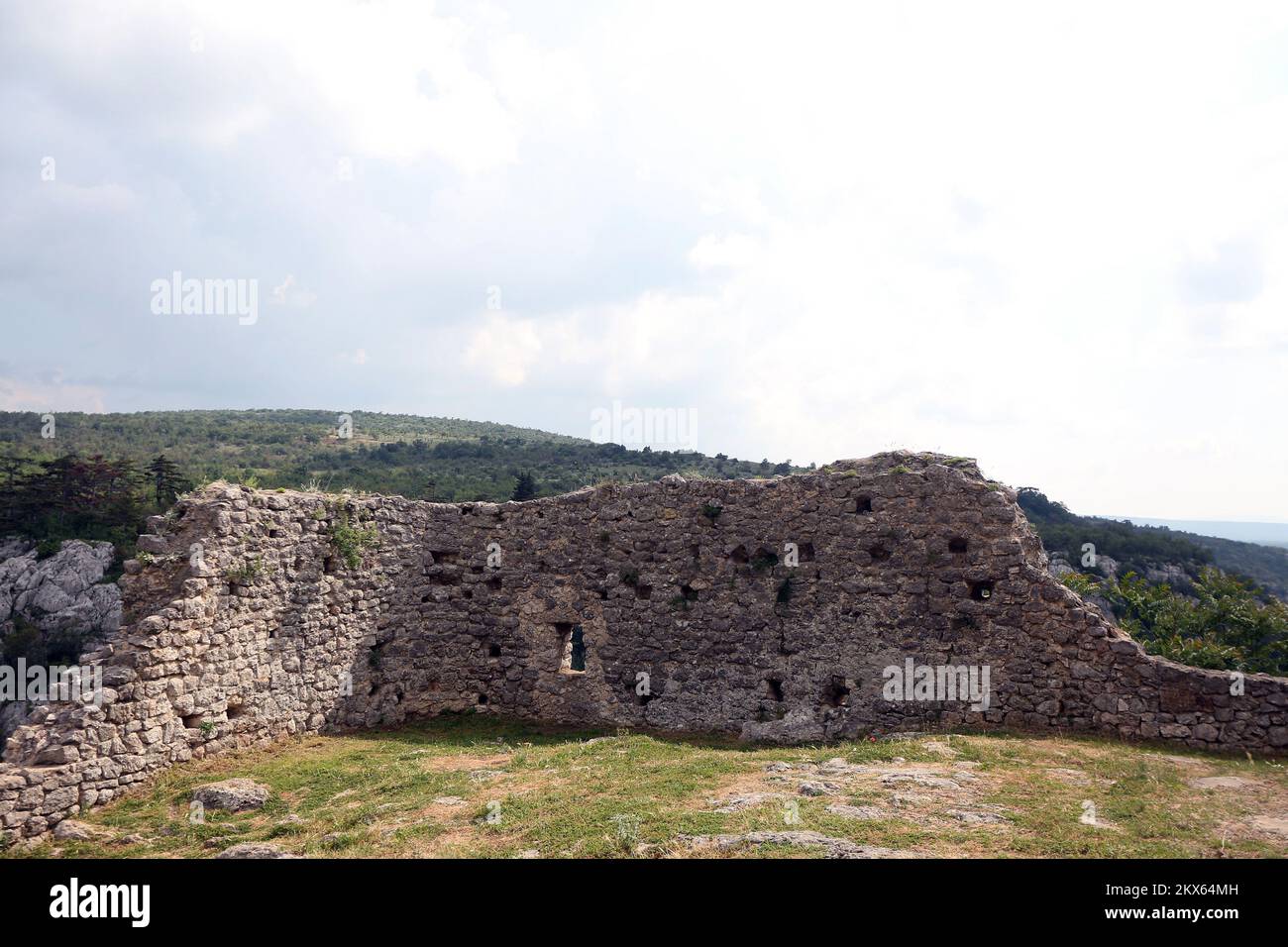 13.05.2018., Drnis , Croatia - The fortress Gradina is located in Drnis, at  an elevation of 344 m above sea level, above the canyon of the river  Cikola. Built on the site