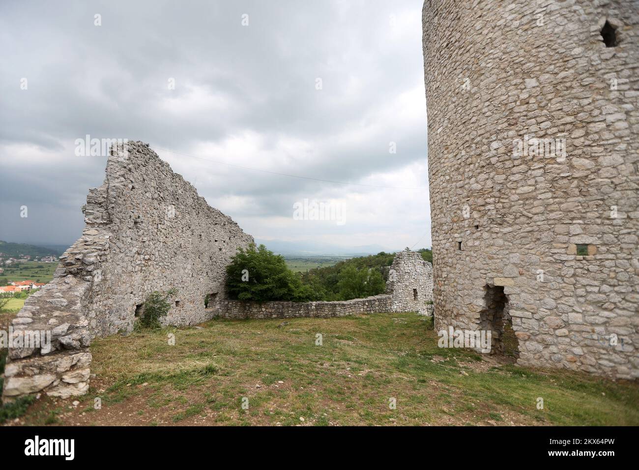 13.05.2018., Drnis , Croatia - The fortress Gradina is located in Drnis, at  an elevation of 344 m above sea level, above the canyon of the river  Cikola. Built on the site