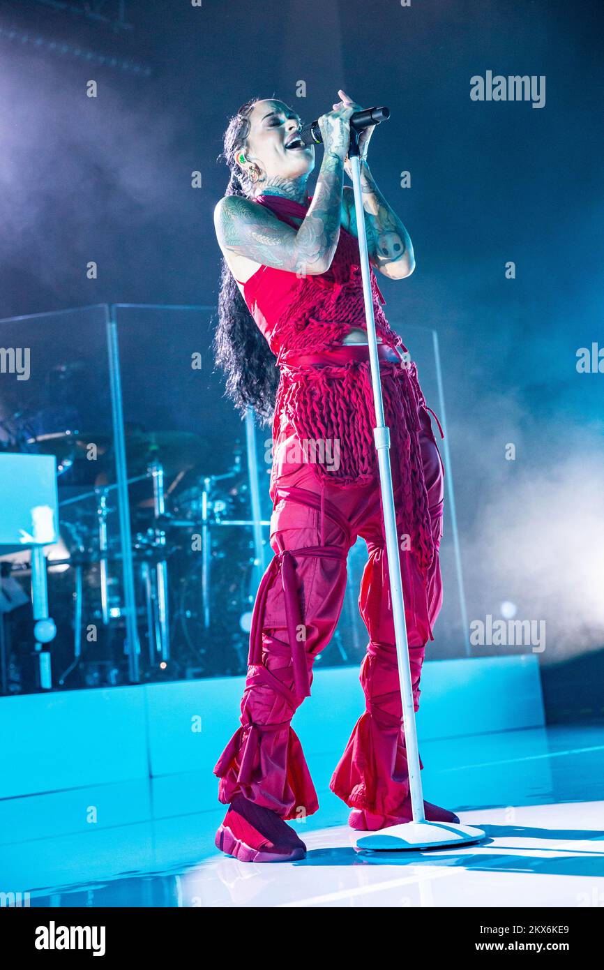 Milan Italy. 29 November 2022. The American singer-songwriter and dancer Kehlani Ashley Parrish better known on stage as KEHLANI performs live on stage at Fabrique during the 'Blue Water Road Trip Tour' Stock Photo