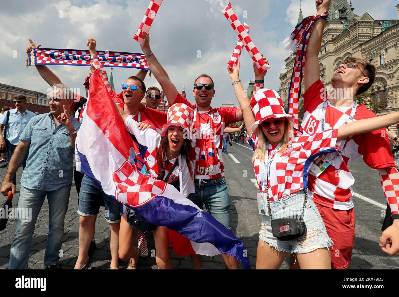 MOSCOW, 15-07-2018 , World Cup 2018 , Luzhniki Stadium, World Cup Final  France - Croatia 4-2. The complete French squad consists of: captain  goalkeeper Hugo Lloris, Benjamin Pavard , Raphael Varane, Samuel