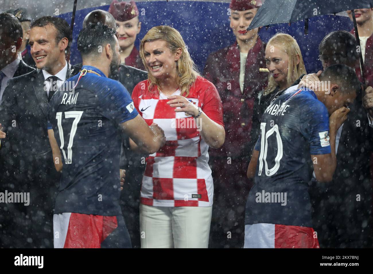 15.07.2018. Moscow, Russia - Football World Cup 2018 , Finals, Croatia - France.Adil Rami, Kolinda Grabar Kitarovic. Photo: Igor Kralj/PIXSELL Stock Photo