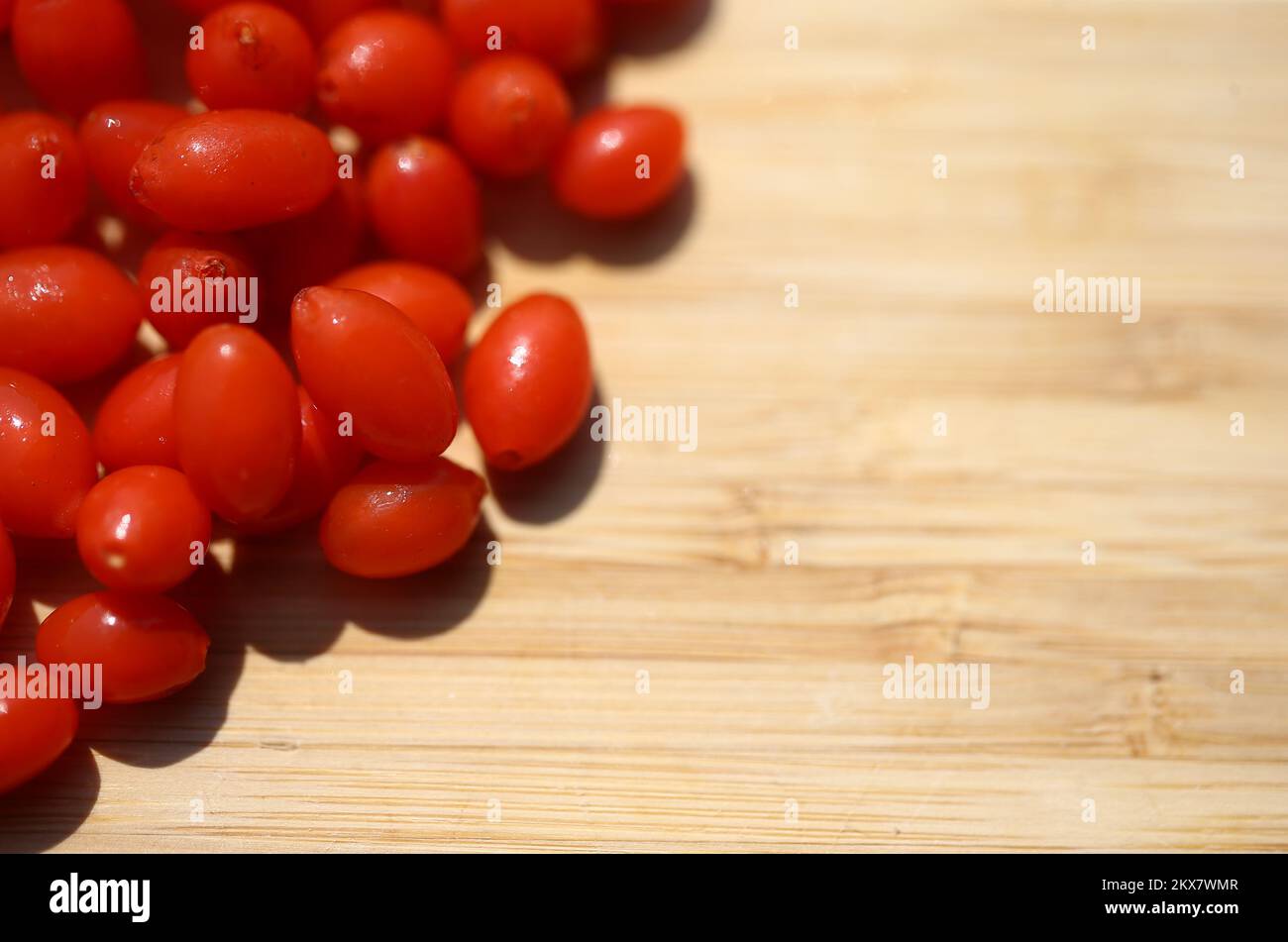 07.08.2018., Zagreb, Croatia - Goji berries. Low in calories, fat-free, a good source of fiber and a high-antioxidant food, goji berry benefits include the ability to help you fight disease, effectively manage your weight and experience better digestion. Usually eaten raw, dried, or in liquid or powder form, versatile goji berries contain a wide range of phytonutrients, vitamins and trace minerals, giving them the name “superfood berries” by many health experts. Photo: Igor Soban/PIXSELL  Stock Photo