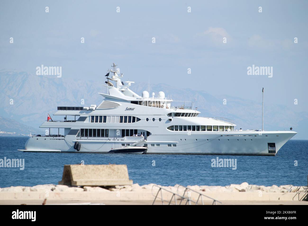 Samar 27 27.08.2018.,Croatia, Trogir - Superyacht Samar is anchored in front of ...