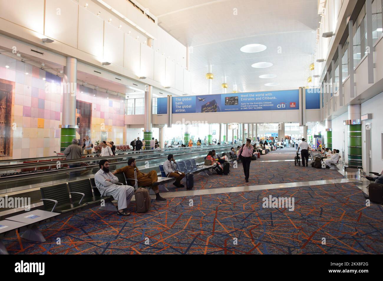 DUBAI, UAE MARCH 10, 2015 DXB airport interior. Dubai International