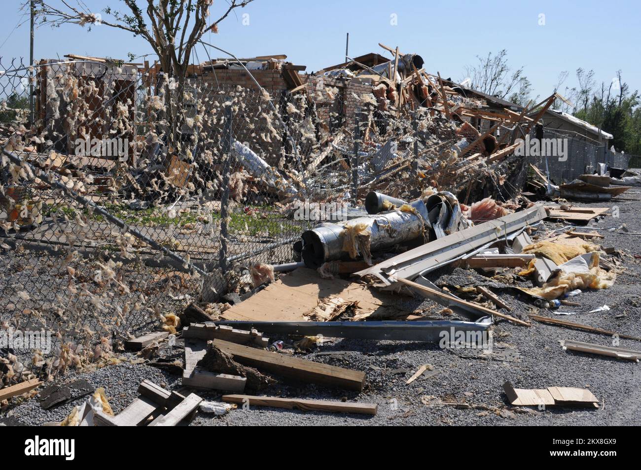 Disaster Scene from Deadly Tornado in Yazoo City, Mississippi